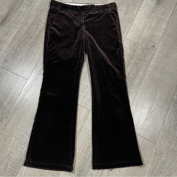 THEORY Velour Pant Flare leg Size 8 Brown chocolate - Picture 1 of 12